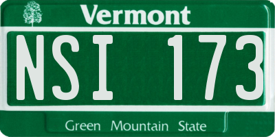 VT license plate NSI173