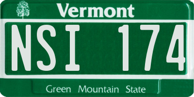 VT license plate NSI174