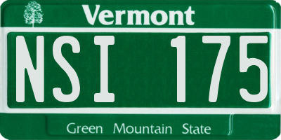 VT license plate NSI175