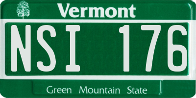 VT license plate NSI176