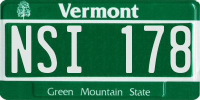 VT license plate NSI178