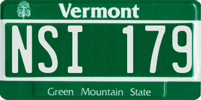VT license plate NSI179