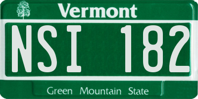 VT license plate NSI182
