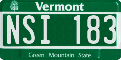 VT license plate NSI183