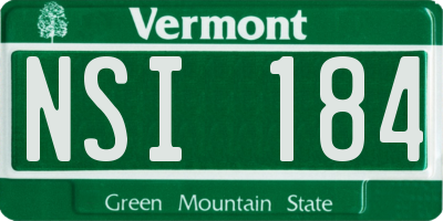 VT license plate NSI184