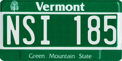VT license plate NSI185