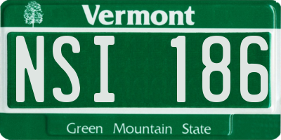 VT license plate NSI186