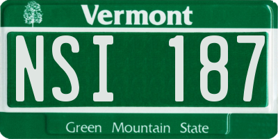 VT license plate NSI187
