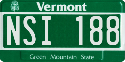 VT license plate NSI188