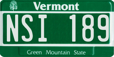 VT license plate NSI189