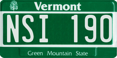 VT license plate NSI190