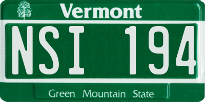 VT license plate NSI194