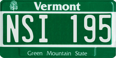 VT license plate NSI195