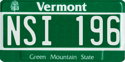 VT license plate NSI196