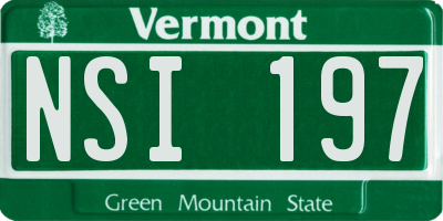 VT license plate NSI197