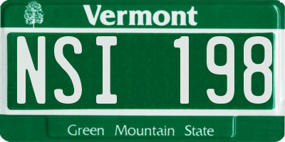 VT license plate NSI198