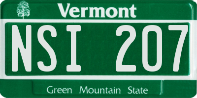 VT license plate NSI207