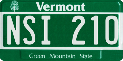 VT license plate NSI210