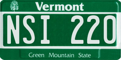 VT license plate NSI220