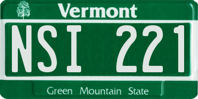 VT license plate NSI221