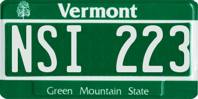 VT license plate NSI223