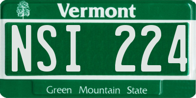 VT license plate NSI224