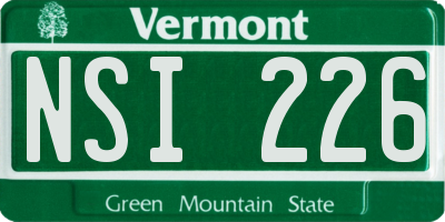 VT license plate NSI226