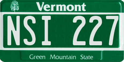 VT license plate NSI227