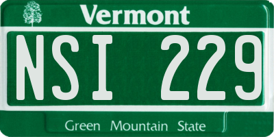 VT license plate NSI229