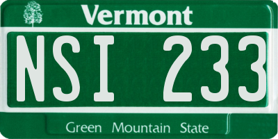 VT license plate NSI233