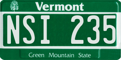 VT license plate NSI235