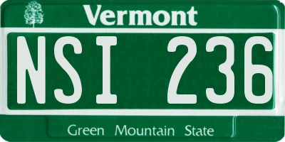 VT license plate NSI236