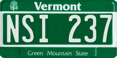 VT license plate NSI237