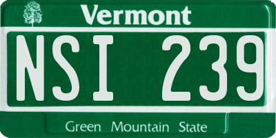VT license plate NSI239