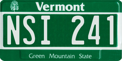 VT license plate NSI241