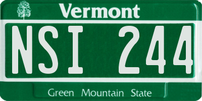 VT license plate NSI244