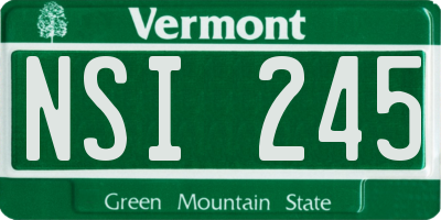 VT license plate NSI245