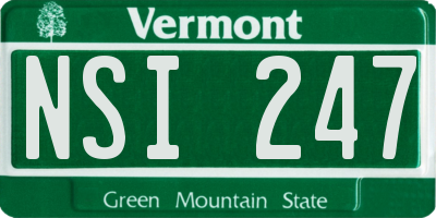 VT license plate NSI247