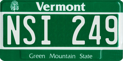 VT license plate NSI249
