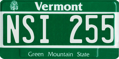 VT license plate NSI255