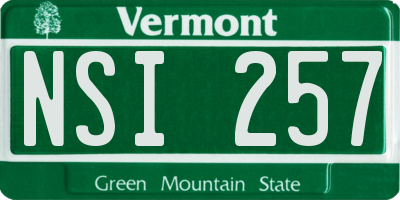VT license plate NSI257
