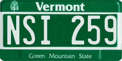 VT license plate NSI259