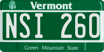 VT license plate NSI260