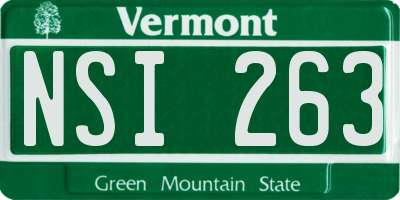 VT license plate NSI263
