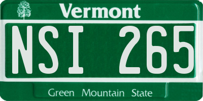 VT license plate NSI265
