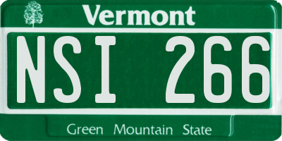 VT license plate NSI266