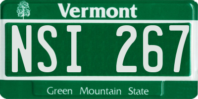 VT license plate NSI267