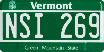 VT license plate NSI269