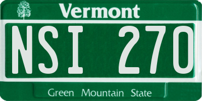 VT license plate NSI270