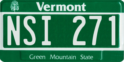 VT license plate NSI271